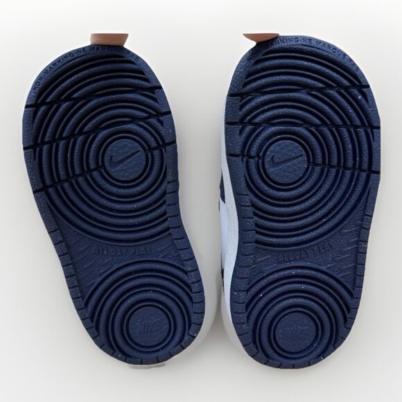 Nike Toddler Court Borough Low Recraft Sneakers size 5C Baby Shoes Navy/Silver - Picture 8 of 10